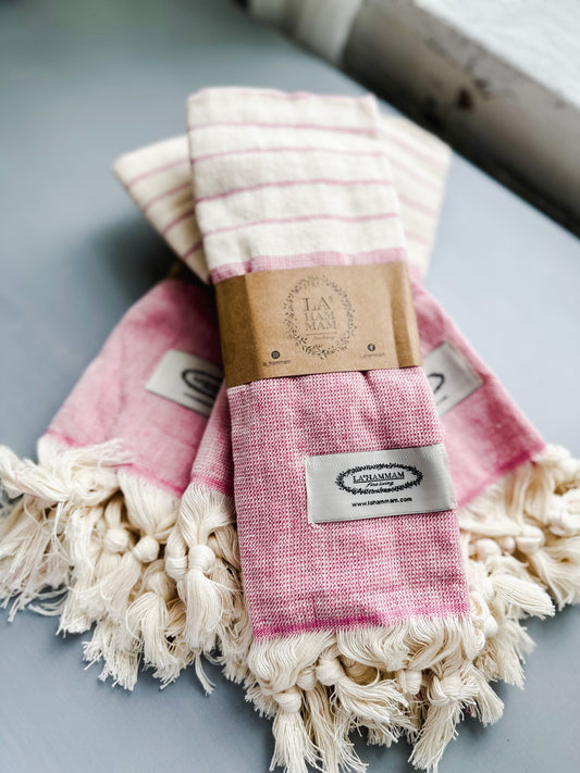 Darya Turkish Cotton Kitchen / Hand Towel  23x17 in - Pink