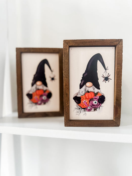 Halloween, Gnome, Fall, Rustic Décor, Small Sign, Cute Sign, Home accent