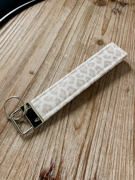 Soft Leopard Print Fabric Keychain, Key Fob